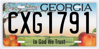 GA license plate CXG1791