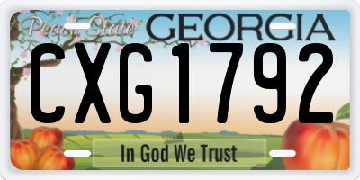 GA license plate CXG1792