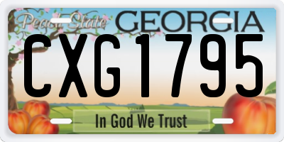 GA license plate CXG1795