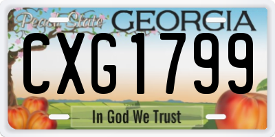 GA license plate CXG1799