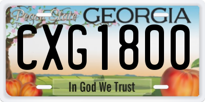 GA license plate CXG1800