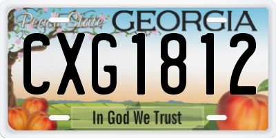 GA license plate CXG1812