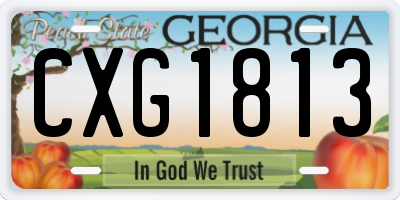 GA license plate CXG1813