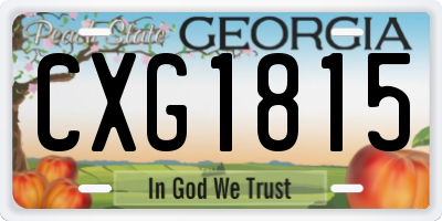 GA license plate CXG1815