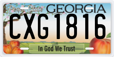 GA license plate CXG1816