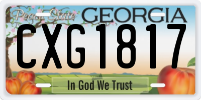 GA license plate CXG1817