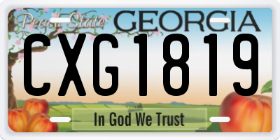GA license plate CXG1819