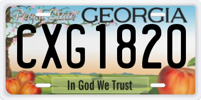 GA license plate CXG1820