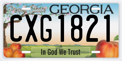 GA license plate CXG1821