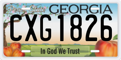 GA license plate CXG1826