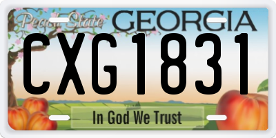 GA license plate CXG1831