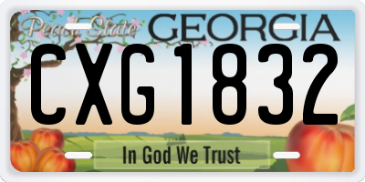 GA license plate CXG1832
