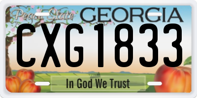 GA license plate CXG1833