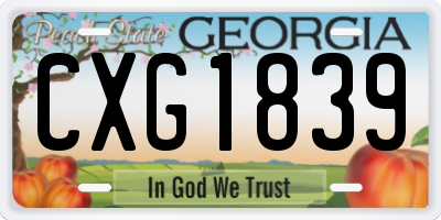 GA license plate CXG1839