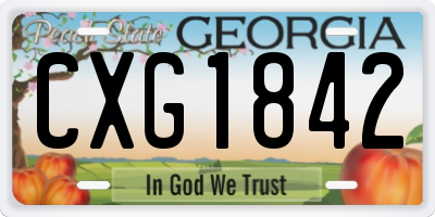 GA license plate CXG1842