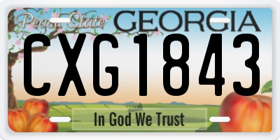 GA license plate CXG1843
