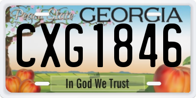 GA license plate CXG1846
