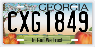 GA license plate CXG1849