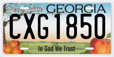 GA license plate CXG1850