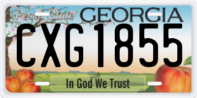 GA license plate CXG1855