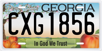 GA license plate CXG1856