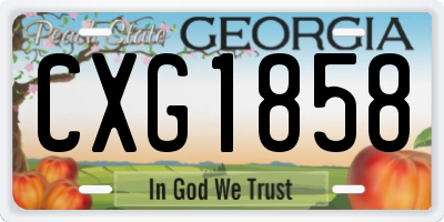 GA license plate CXG1858