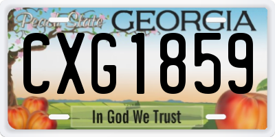 GA license plate CXG1859