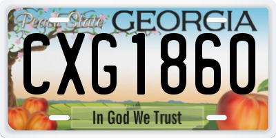 GA license plate CXG1860