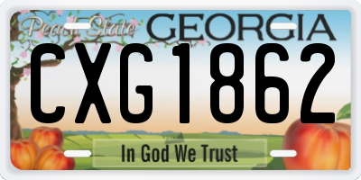 GA license plate CXG1862