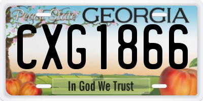 GA license plate CXG1866