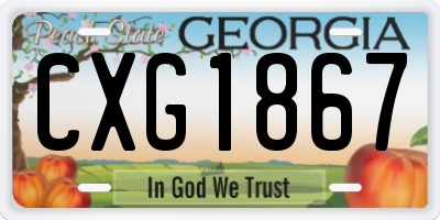 GA license plate CXG1867