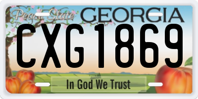 GA license plate CXG1869