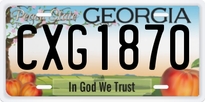 GA license plate CXG1870