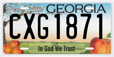 GA license plate CXG1871