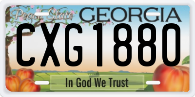 GA license plate CXG1880