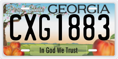 GA license plate CXG1883