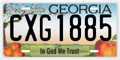 GA license plate CXG1885