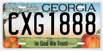 GA license plate CXG1888