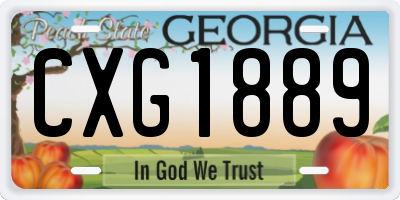 GA license plate CXG1889