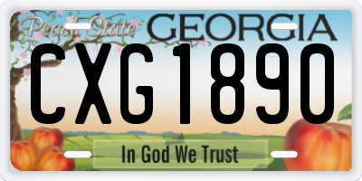 GA license plate CXG1890