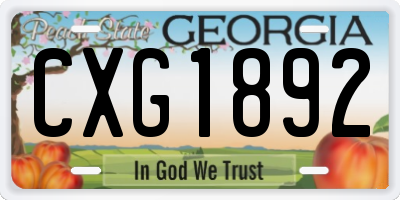 GA license plate CXG1892