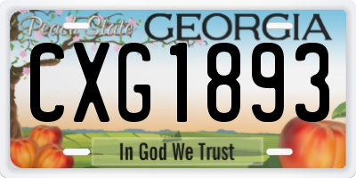 GA license plate CXG1893