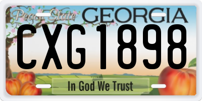 GA license plate CXG1898