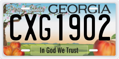 GA license plate CXG1902