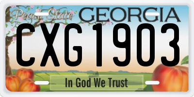 GA license plate CXG1903