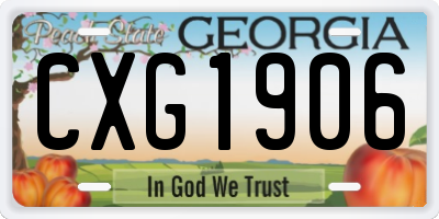 GA license plate CXG1906