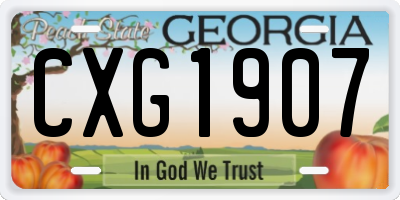GA license plate CXG1907