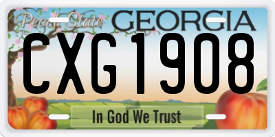 GA license plate CXG1908