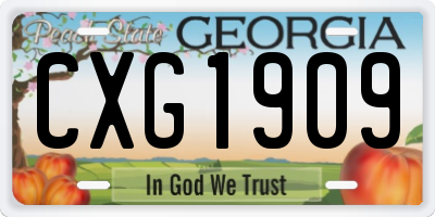 GA license plate CXG1909