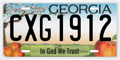 GA license plate CXG1912